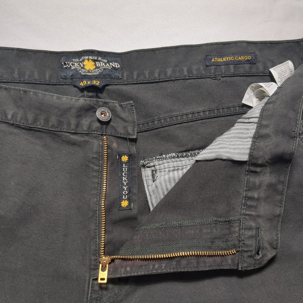 Lucky Brand Athletic Cargo‎ Pants Mens 40x32 Charcoal Black Wash Stretch - Picture 6 of 13